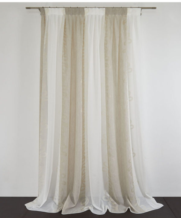 Tessuto Tenda BERRY col. Tortora 03 + Confezione sartoriale "piega fissa" SU MISURA €62.00 al metro