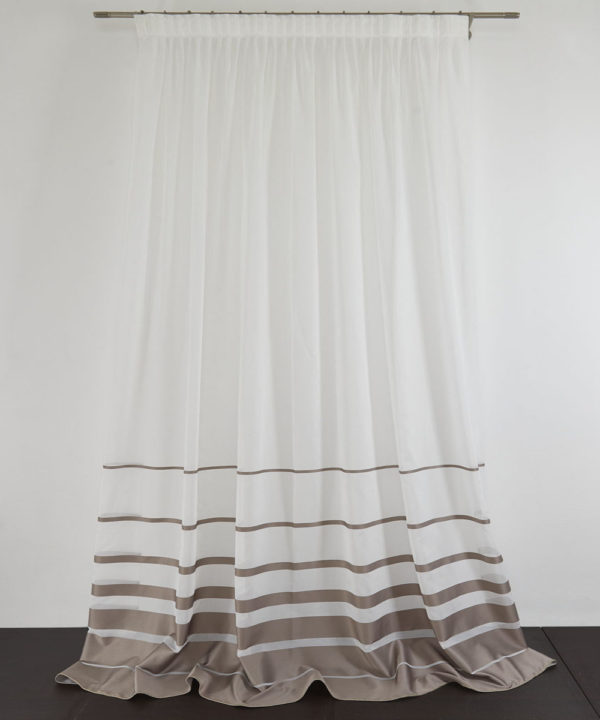 Tessuto Tenda BISIO col. Tortora 001 + Confezione sartoriale "piega fissa" SU MISURA €52.00 al metro