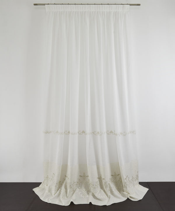 Tessuto Tenda GWYNETH col. 0101 + Confezione sartoriale "piega fissa" SU MISURA €62.00 al metro