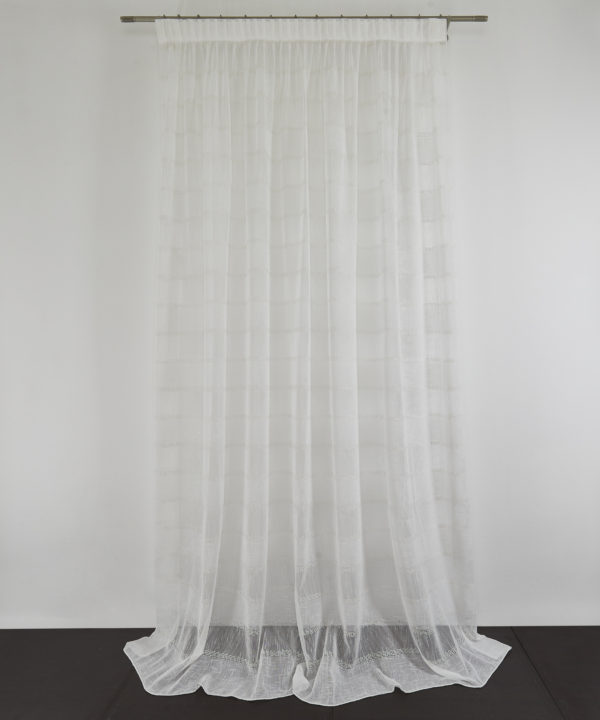 Tessuto Tenda LUPE col. 0101 + Confezione sartoriale "piega fissa" SU MISURA €53.00 al metro