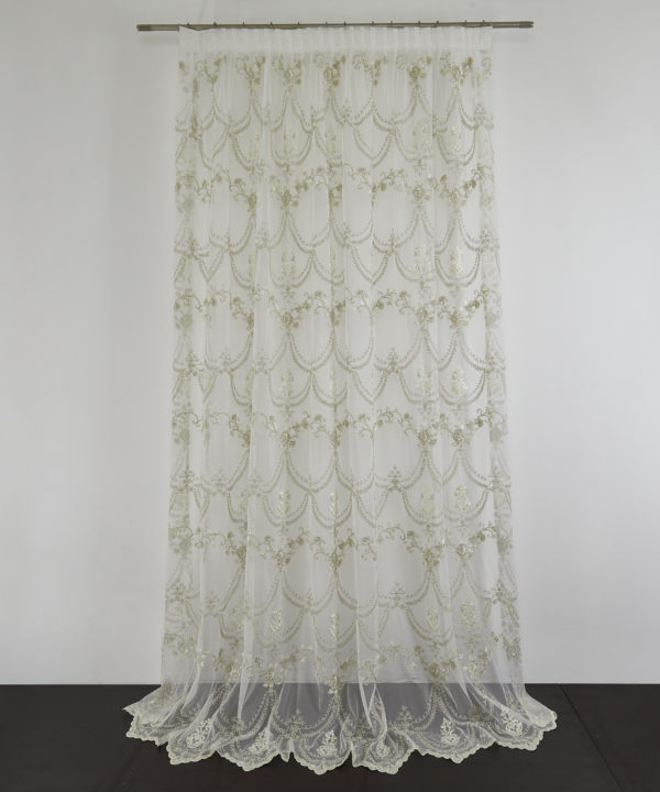 Tessuto Tenda PERLA UNICA col. 0101 + Confezione sartoriale "piega fissa" SU MISURA €75.00 al metro