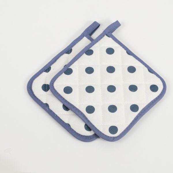 Coppia-Presine Bianco Pois Grande Blu