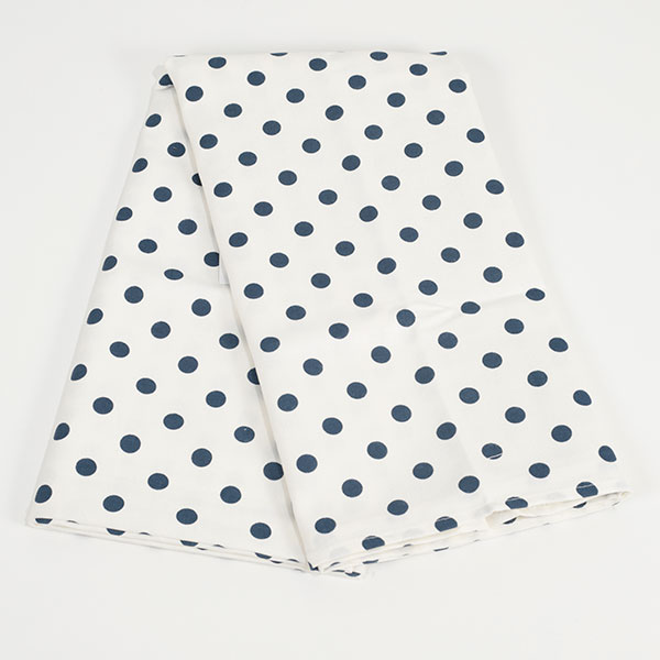 Tovaglia-Bianco Pois-Grande Blu