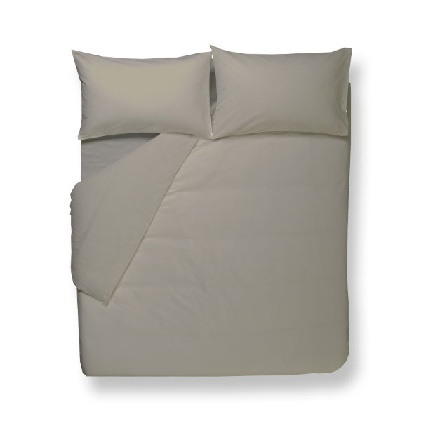 Parure Copripiumino 100% Cotone - Tortora