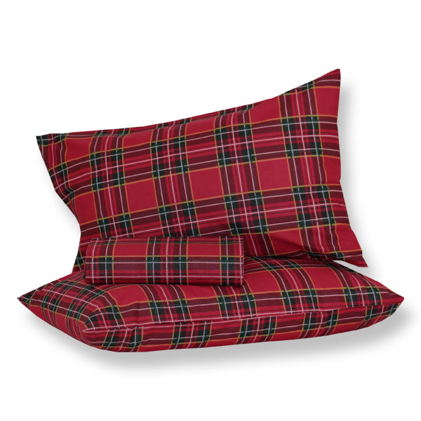 Copripiumino bordo cuori e scozzese, su misura, colore rosso bordeaux, per letto  matrimoniale, singolo e piazza e mezza - Montdore • Gaidra