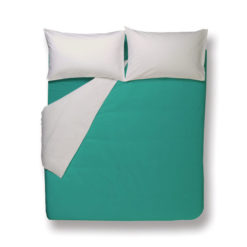 Parure Copripiumino mano seta® Double Face - Panna/Smeraldo