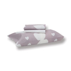 Completo Lenzuola Lettino Love - Malva
