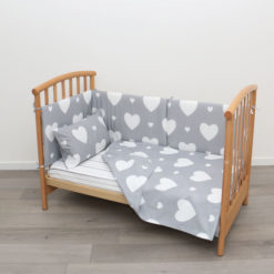Lettino+Copripiumino+Paracolpi-Love-Grigio