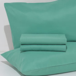 Completo-Lenzuola-mano-seta®-Satin-Green-Spruce