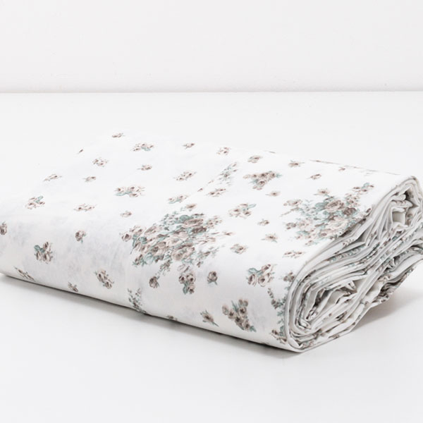 Copripiumino-Frida-100%-Cotone-Bocciolo-Bouquet-Tortora