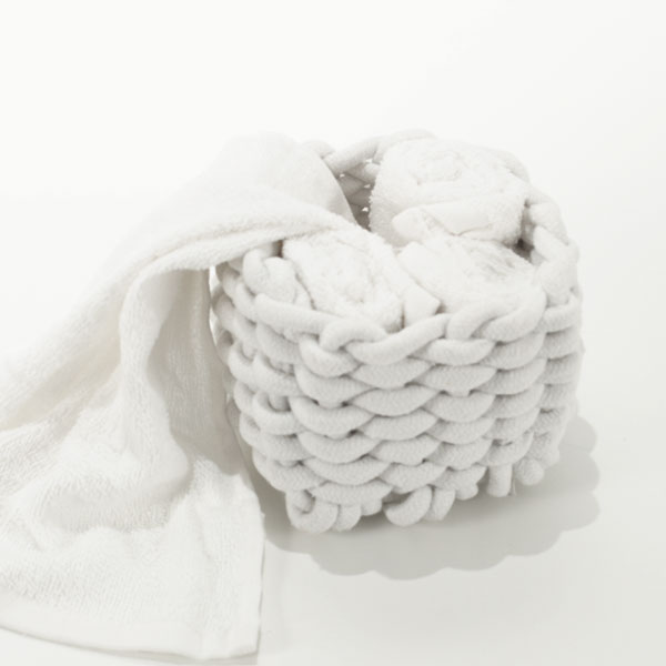 Daunex Set Regalo 4 Lavette In Cotone Con Cestino Uncinetto – 30x30 Cm, 9 Colori, OEKO-TEX