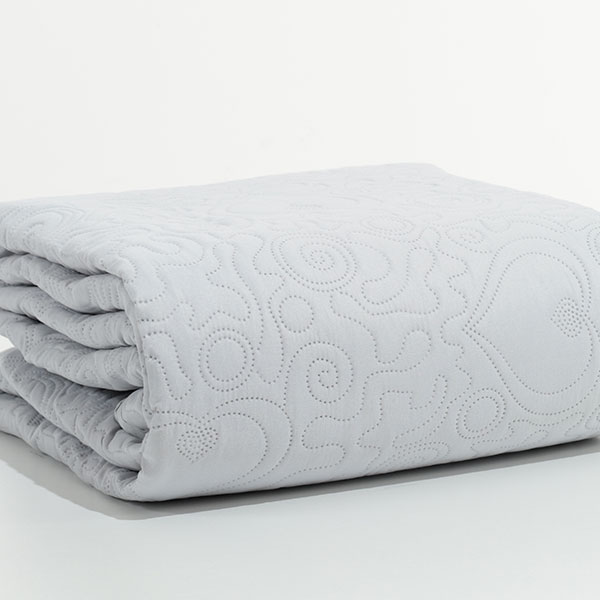 Trapuntino Letto A Cancellino Grigio 140x110cm - Cotone E Poliestere