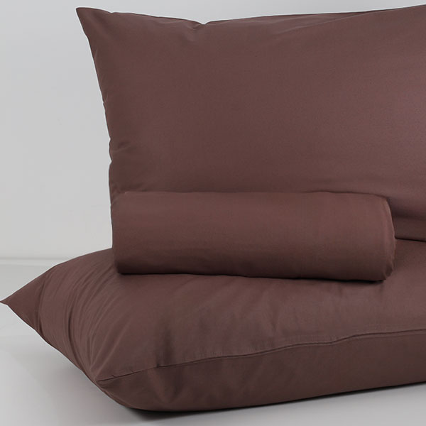 Parure-Copripiumino-Tinta-Unita-Continuativo Color Cacao