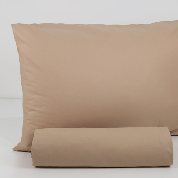 Parure-Copripiumino-Tinta-Unita-Continuativo Color Sabbia-1