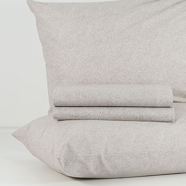 Completo Lenzuola 100% Cotone "Snake" Tortora