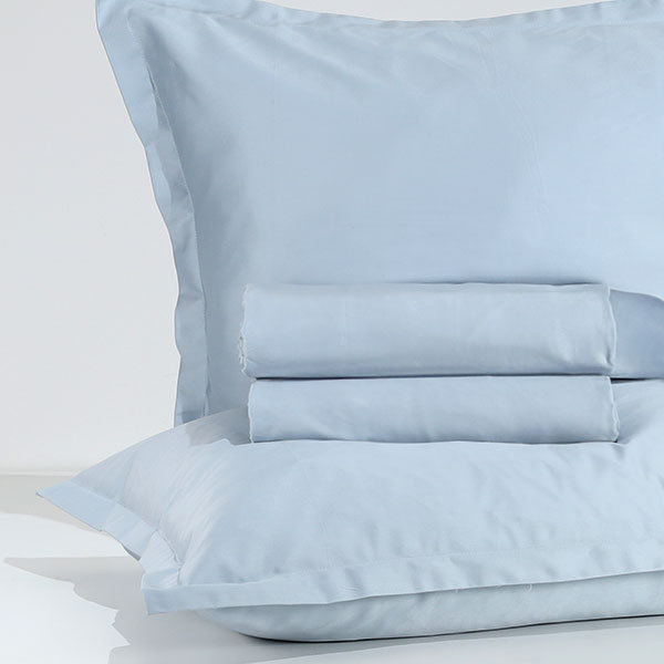 Completo-Lenzuola-Raso-Di-Cotone-Egiziano-Azzurro