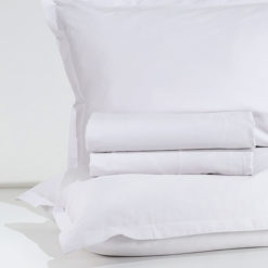 Completo-Lenzuola-Raso-Di-Cotone-Egiziano-Bianco