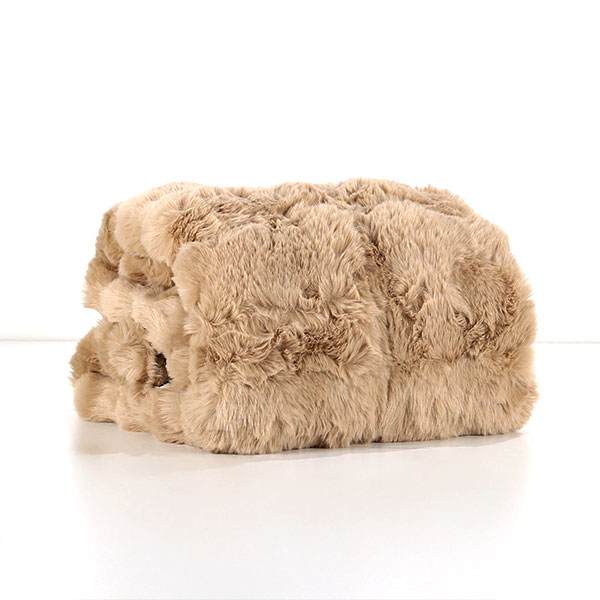 Plaid Pelusche in Pelliccia Ecologica Tortora