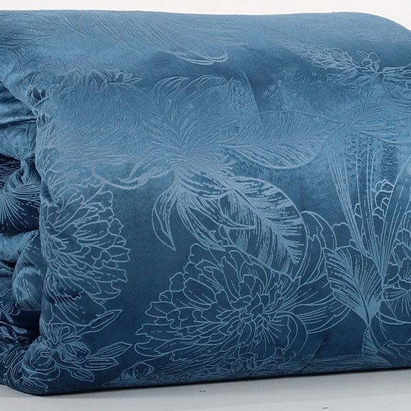 Piumino / Coperta Invernale in Velluto "Arazzo" - Blu