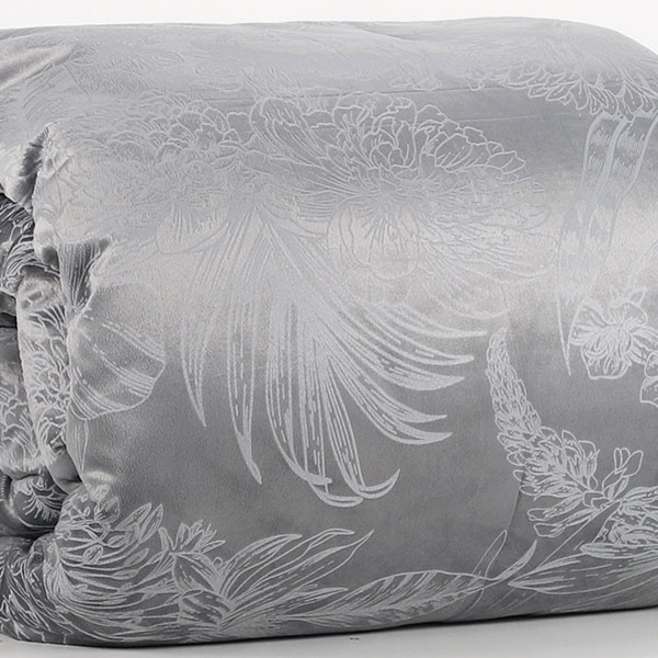 Piumino / Coperta Invernale in Velluto "Arazzo" - Perla