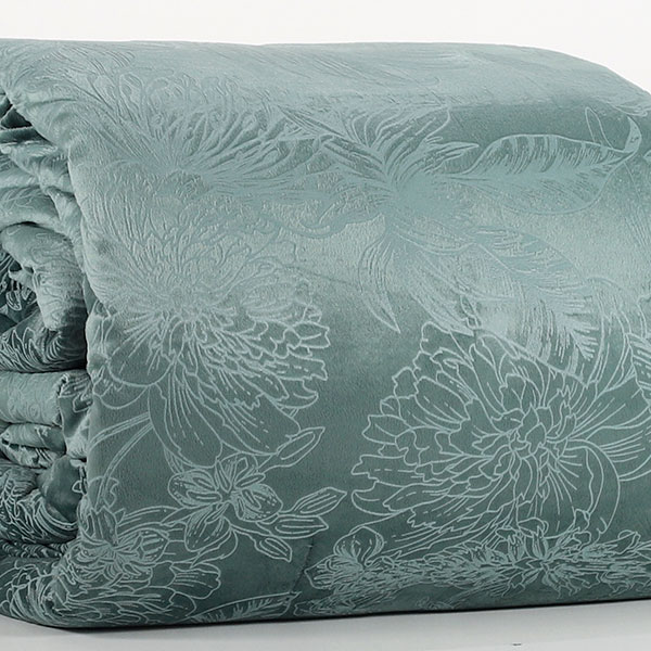 Piumino / Coperta Invernale in Velluto "Arazzo" - Verde