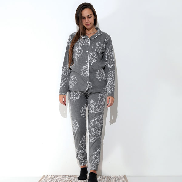 Pigiama-Caldo-Cotone-Jacquard-Grigio