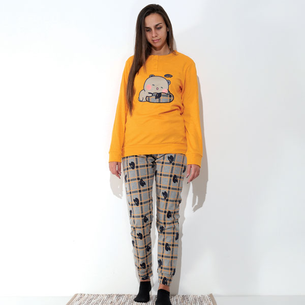 Pigiama-Caldo-Cotone-Orsetto-Nanna-Ocra