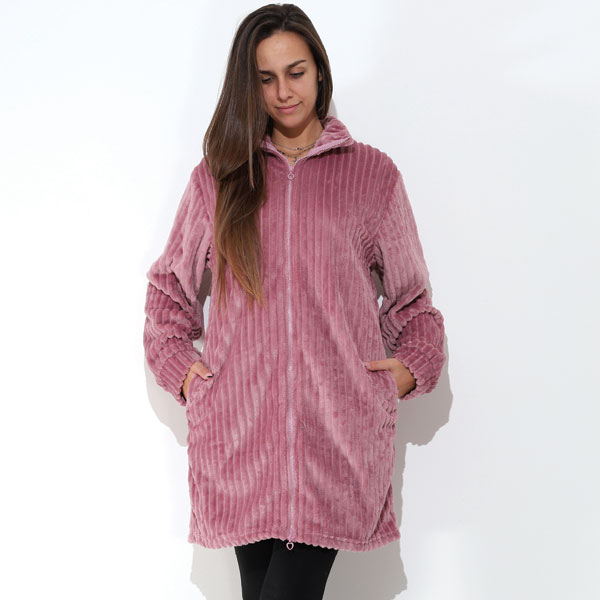 Vestaglia-con-Zip-Riga-Malva