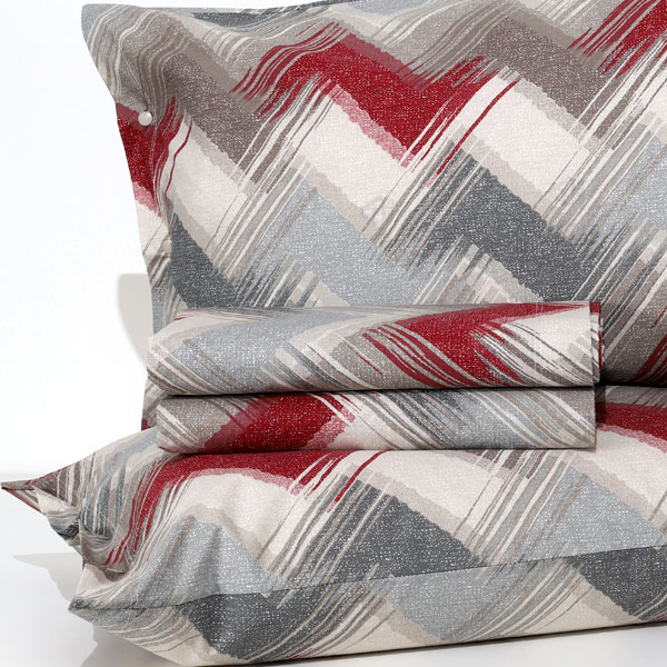 Completo Lenzuola 100% Cotone "Tokyo" - Bordeaux 