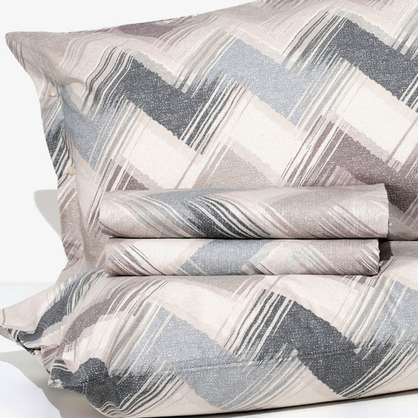 Completo Lenzuola 100% Cotone "Tokyo" - Tortora