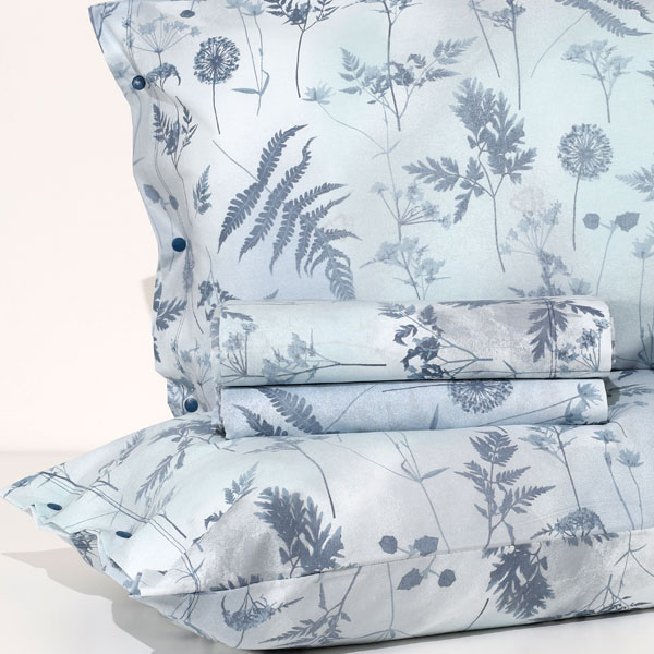 Completo Lenzuola 100% Cotone "Felce" - Avio 