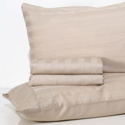 Completo Lenzuola 100% Raso di cotone "Florence" - Beige