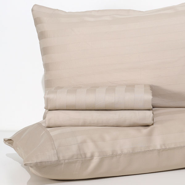 Completo Lenzuola 100% Raso di cotone "Florence" - Beige