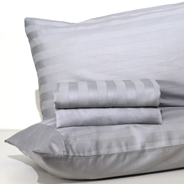 Completo Lenzuola 100% Raso di cotone "Florence" - Grigio