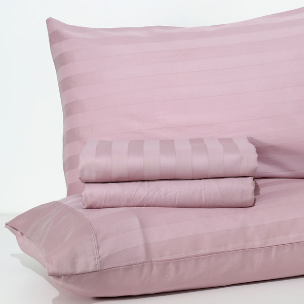 Completo Lenzuola 100% Raso di cotone "Florence" - Malva