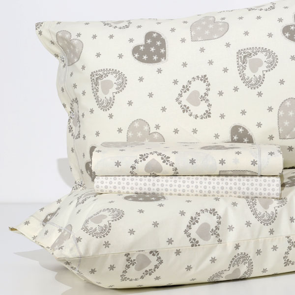 Completo Lenzuola "Linea Naturale" - Cuori