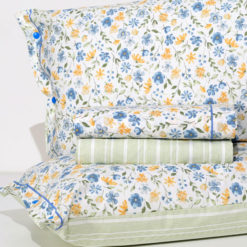 Completo Lenzuola 100% Cotone "Prato" - Blu