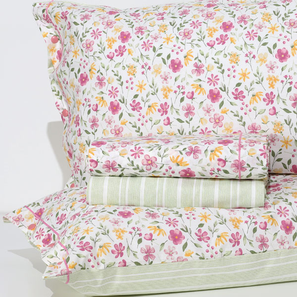 Completo Lenzuola 100% Cotone "Prato" - Malva