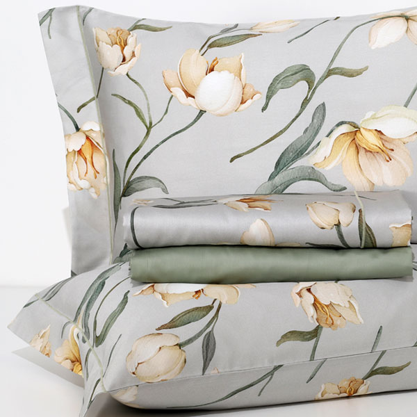 Completo Lenzuola Raso 60 Cotone 100% Fabiola