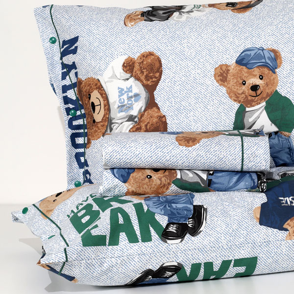 Completo Lenzuola 100% Cotone "Ted" - Verde