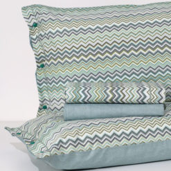 Completo Lenzuola 100% Cotone "Zig Zag" - Verde
