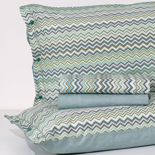 Completo Lenzuola 100% Cotone "Zig Zag" - Verde