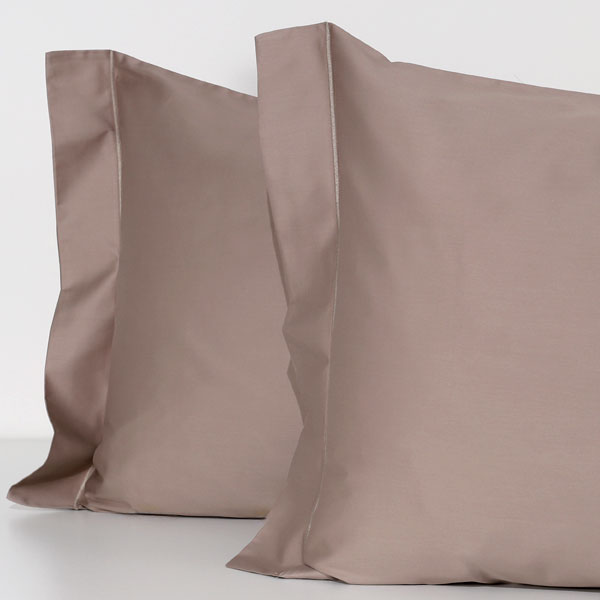 Coppia Federe Raso 60 Cotone 100% Cleopatra - Tortora