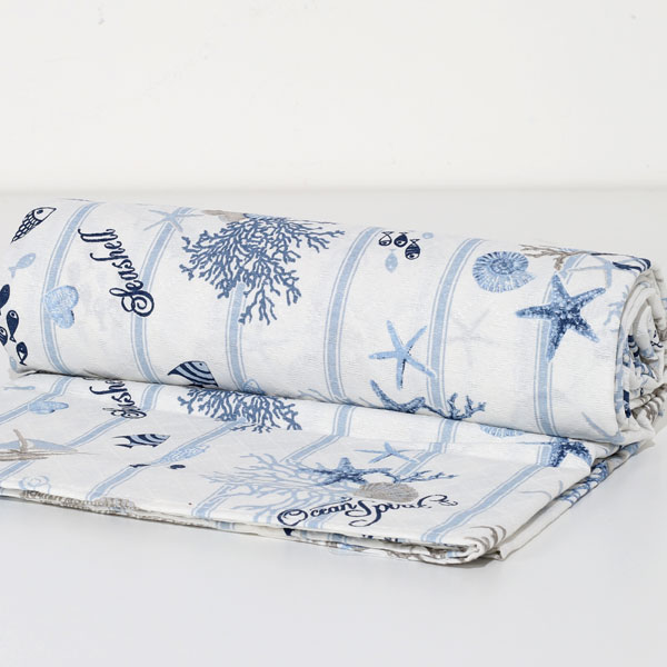 Copriletto Piquet "Oceano Blu"