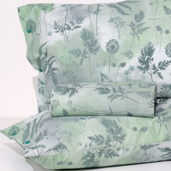 Parure Copripiumino 100% Cotone "Felce" - Verde