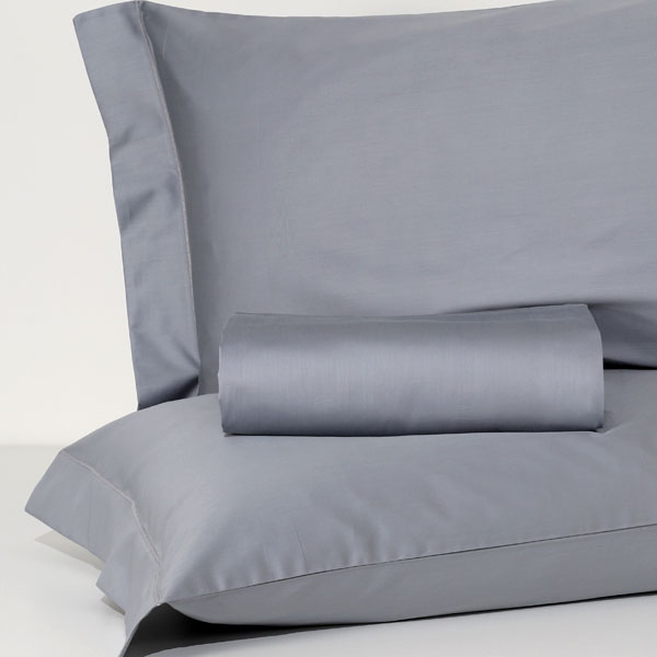Parure Copripiumino Raso 60 Cotone 100% Cleopatra - Grigio
