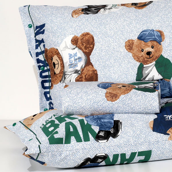 Parure Copripiumino 100% Cotone "Ted" - Verde