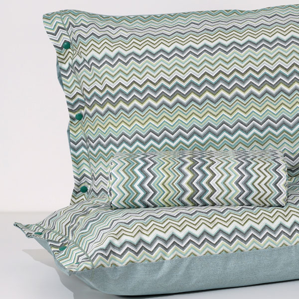 Parure Copripiumino 100% Cotone "Zig Zag" - Verde