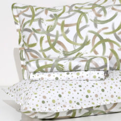 Completo Lenzuola Percalle 100% cotone "Circle" - Verde
