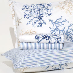 Completo Lenzuola Percalle 100% cotone "Coralli" 